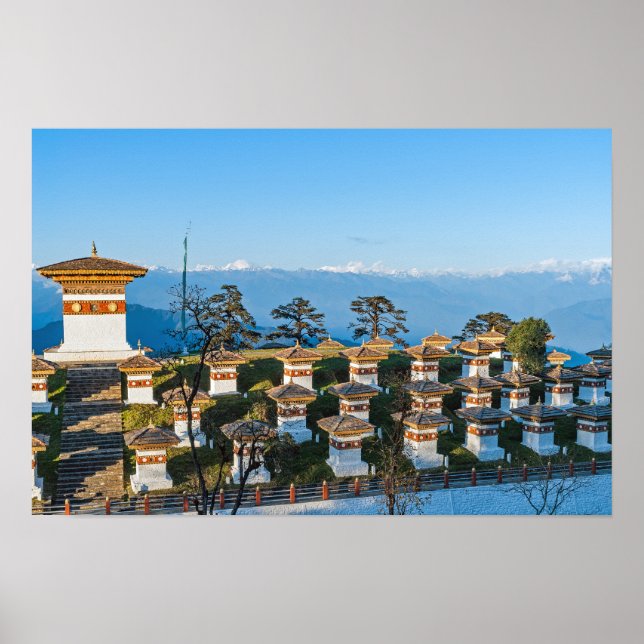 Solnedgång på Dochula Pass - Bhutan, Himalaya Poster (Framsidan)