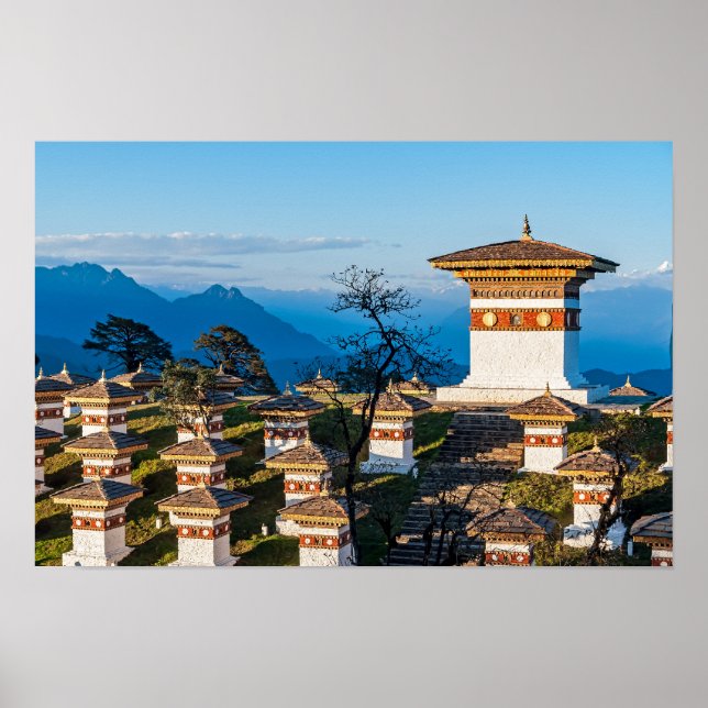 Solnedgång på Dochula Pass - Bhutan, Himalaya Poster (Framsidan)