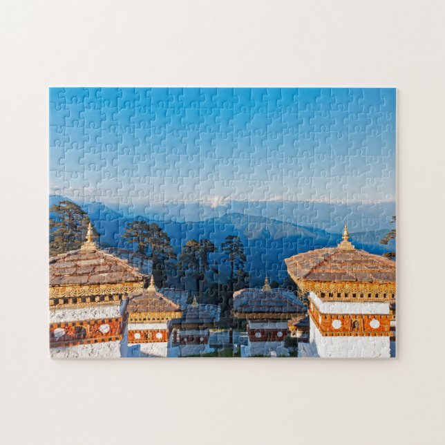 Solnedgång på Dochula Pass - Bhutan, Himalaya Pussel (Horisontell)