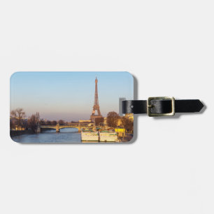 Solnedgång på Eiffel torn och Pont Rouelle - Paris Bagagebricka