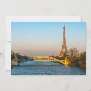 Solnedgång på Eiffel torn och Pont Rouelle - Paris Inbjudningar