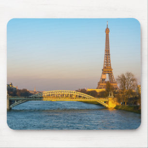 Solnedgång på Eiffel torn och Pont Rouelle - Paris Musmatta