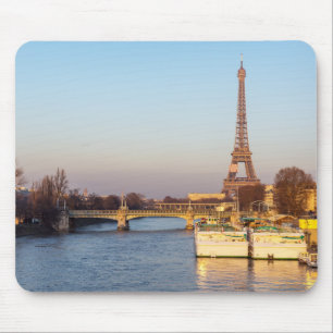 Solnedgång på Eiffel torn och Pont Rouelle - Paris Musmatta