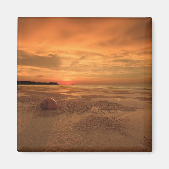 Solnedgång på en thailändsk beach magnet (Framsidan)