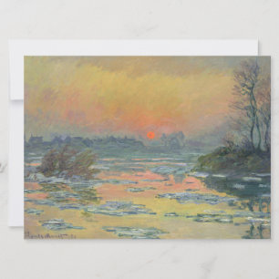 Solnedgång på floden Seine i Winter (Claude Monet) Kort