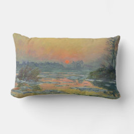 Solnedgång på floden Seine i Winter (Claude Monet) Lumbarkudde