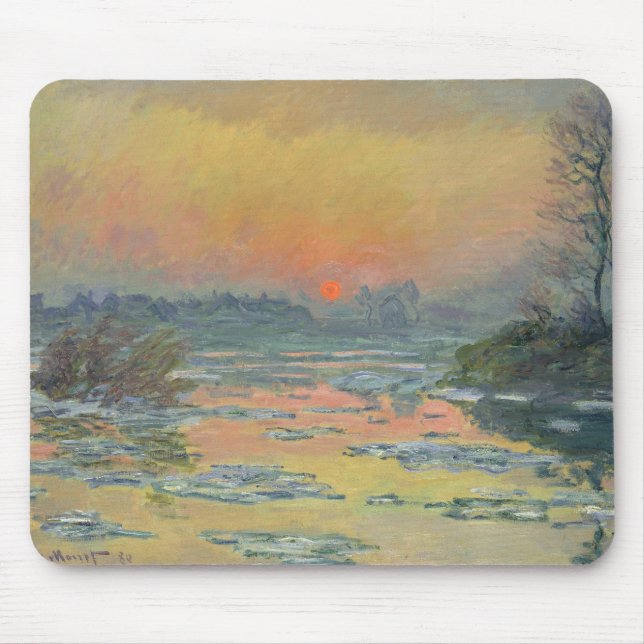 Solnedgång på floden Seine i Winter (Claude Monet) Musmatta (Framsidan)