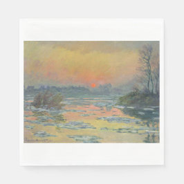 Solnedgång på floden Seine i Winter (Claude Monet) Pappersservett