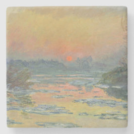 Solnedgång på floden Seine i Winter (Claude Monet) Stenunderlägg