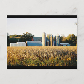 Solnedgång på gården vykort