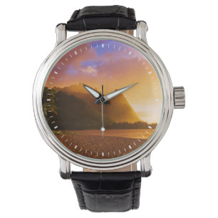 Solnedgång på gyllene strand, Hawaii Armbandsur