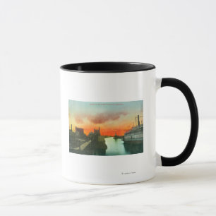 Solnedgång på hamnen ViewStockton, CA Mugg