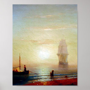 Solnedgång på havet av Ivan Aivazovsky Poster