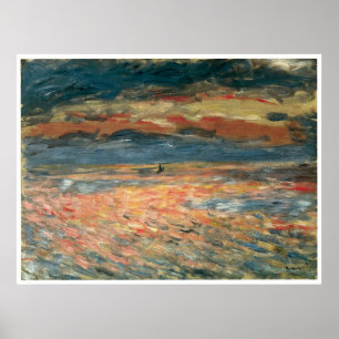 Solnedgång på havet, Pierre-Auguste Renoir Poster