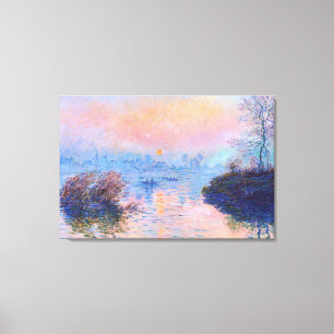 Solnedgång på havet vid Lavacourt Monet Fine Art Canvastryck