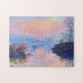 Solnedgång på havet vid Lavacourt Monet Fine Art Pussel