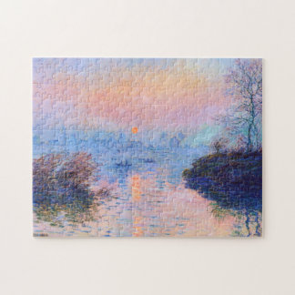 Solnedgång på havet vid Lavacourt Monet Fine Art Pussel