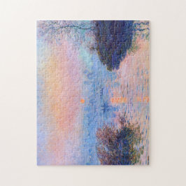 Solnedgång på havet vid Lavacourt Monet Fine Art Pussel
