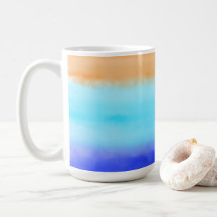 Solnedgång på havsvattenfärgen Abstrakt art Ombre Kaffemugg