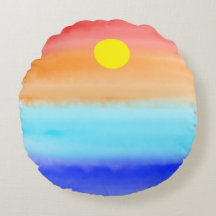 Solnedgång på havsvattenfärgen Abstrakt art Ombre