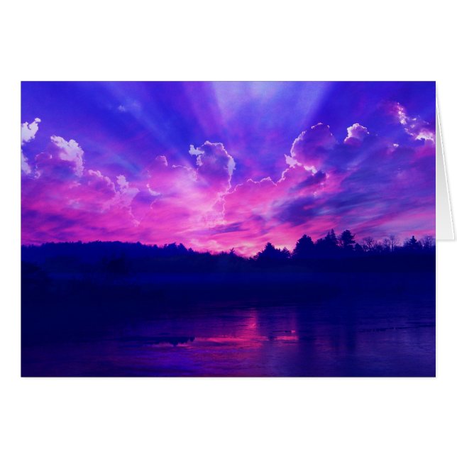 Solnedgång på horisonten hälsningskort (Framsidan Horizontal)