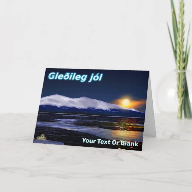 Solnedgång På Is - glädjerik+jul,tyska Helgkort (Framsida)