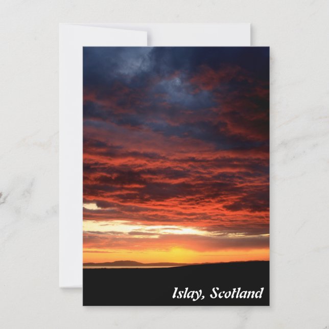 Solnedgång på Islay, Skottland-kort (Framsida)