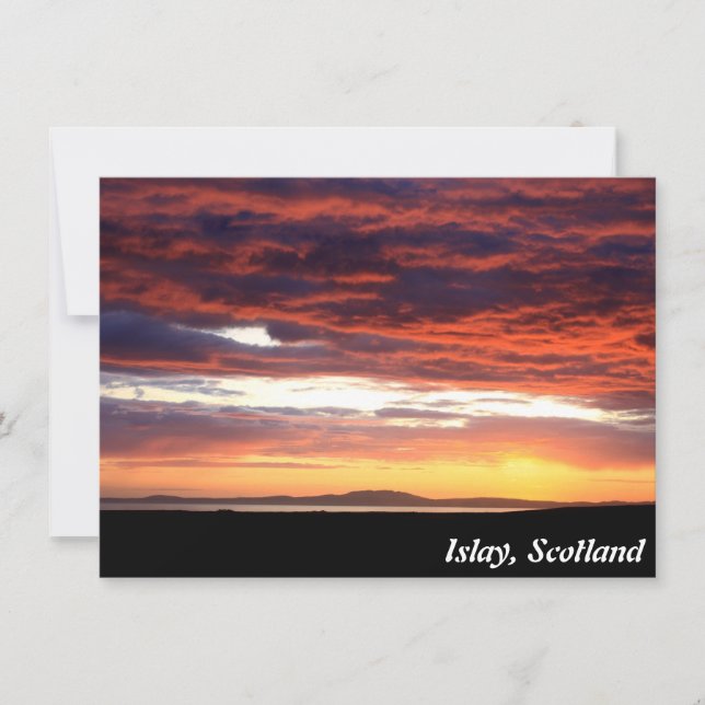 Solnedgång på Islay, Skottland kort (Framsida)