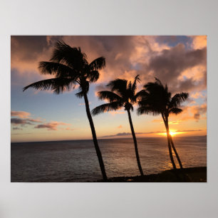 Solnedgång på Kauai, Hawaii Poster