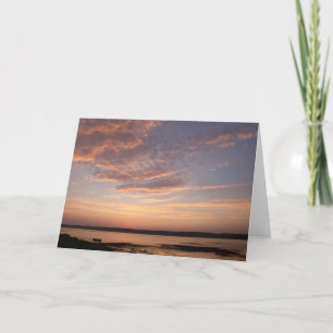 Solnedgång på kortet Marsh - Blank Greeting Card Kort