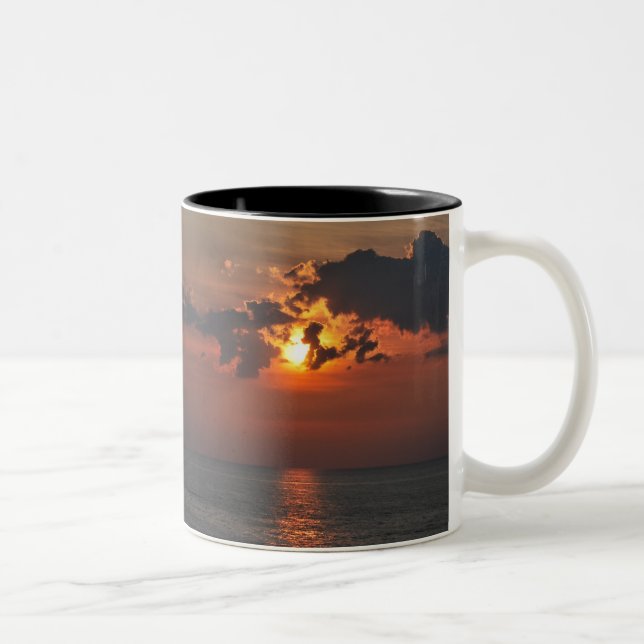 Solnedgång på Lake Erie Två-Tonad Mugg (Höger)