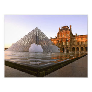 Solnedgång på luftventilmuseet, Paris, frankrike Fototryck