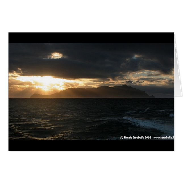 Solnedgång på Marettimo Hälsningskort (Framsidan Horizontal)