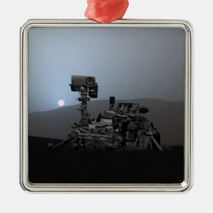 Solnedgång på Mars Curiosity Rover Julgransprydnad Metall