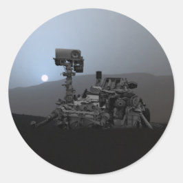 Solnedgång på Mars Curiosity Rover Runt Klistermärke