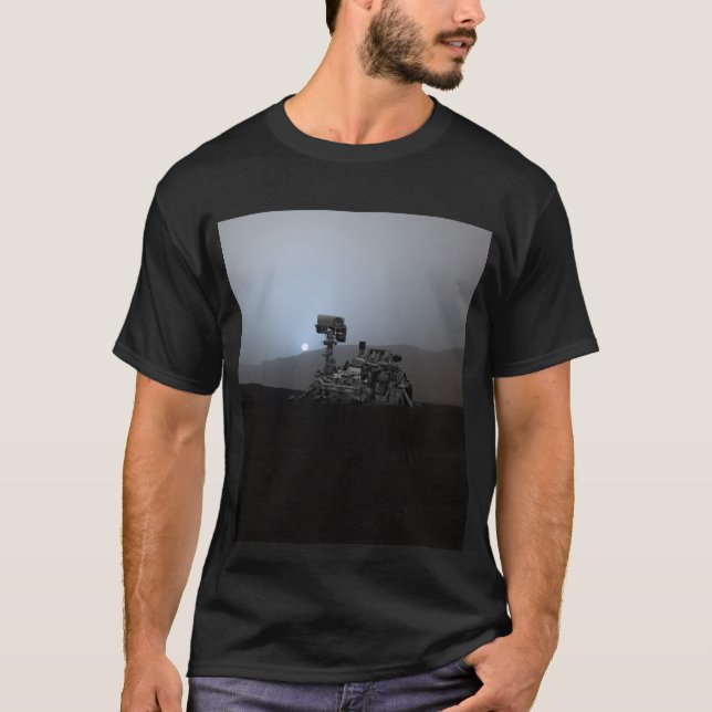 Solnedgång på Mars Curiosity Rover T Shirt (Framsida)