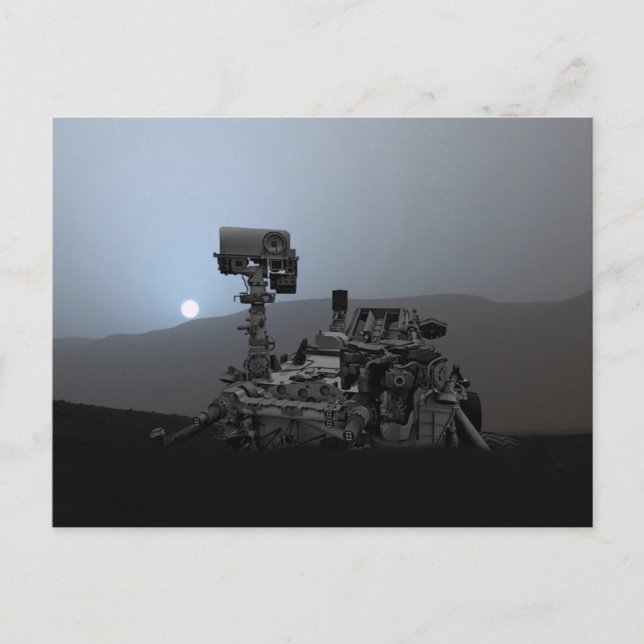 Solnedgång på Mars Curiosity Rover Vykort (Framsida)