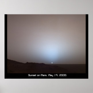 Solnedgång på Mars Poster