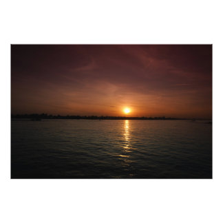 Solnedgång på Mekongfloden Fototryck
