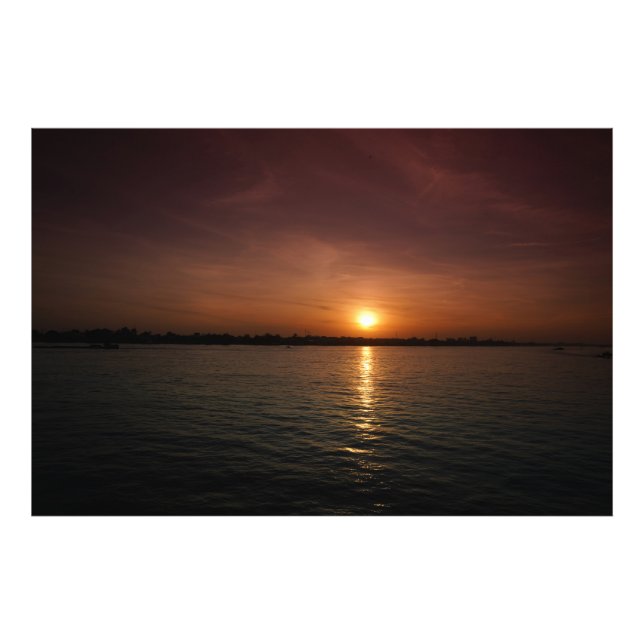 Solnedgång på Mekongfloden Fototryck (Framsidan)