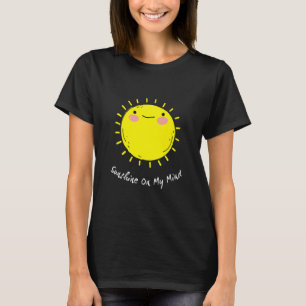 Solnedgång på min mind Smile Ansikte Lycklig som l T Shirt
