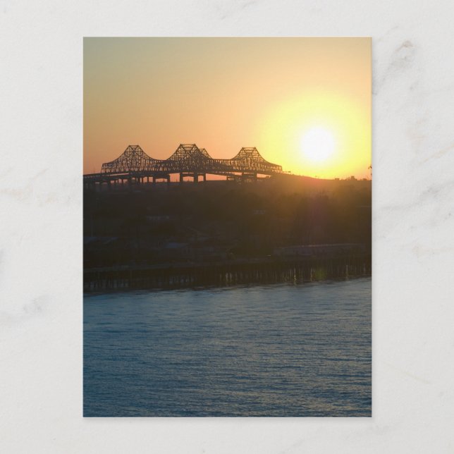 Solnedgång på Mississippi Vykort (Framsida)