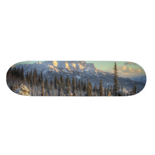 Solnedgång på monteringskamrater old school skateboard bräda 18 cm