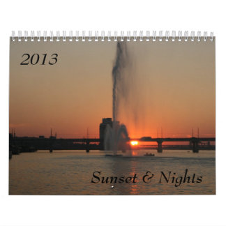 Solnedgång & på nätterna, 2013 kalender