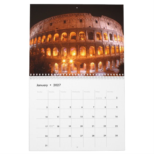 Solnedgång & på nätterna, 2013 kalender (Jan 2027)