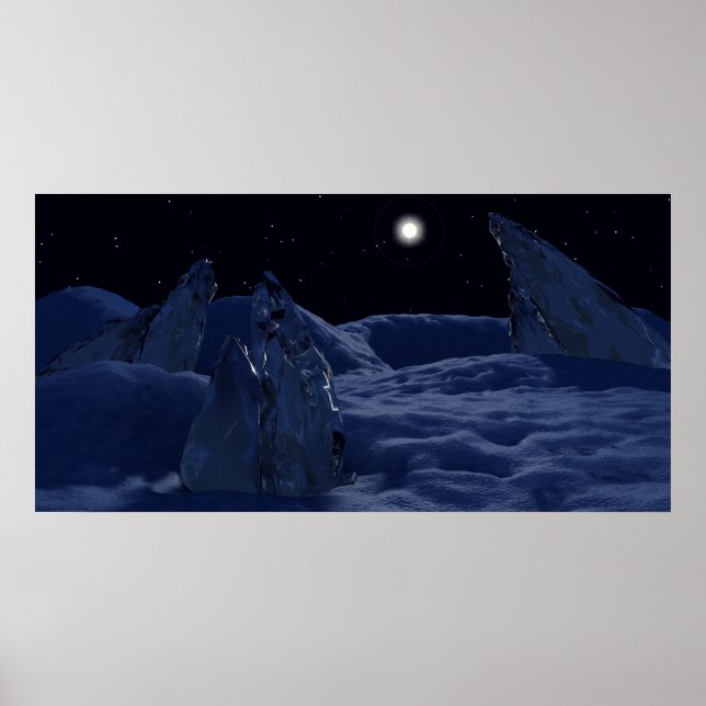 Solnedgång på Pluto Poster (Framsidan)