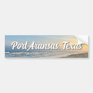 Solnedgång på Port Aransas-stranden Texas Fotograf Bildekal
