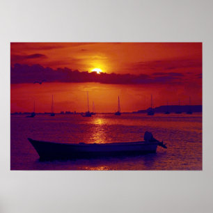 Solnedgång på Puerto la Cruz, Venezuela Poster