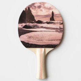 Solnedgång på Reynisfjaras svarta sandstrand, Isla Pingisracket