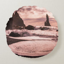 Solnedgång på Reynisfjaras svarta sandstrand, Isla